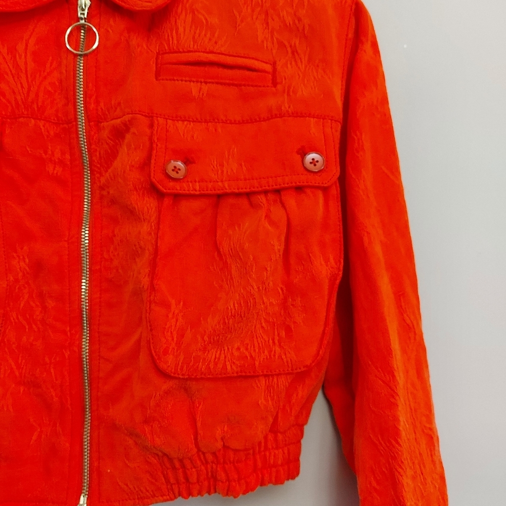 ANTHROPOLOGIE Cartonnier  Jacquard Eisenhower Jacket Size XXS Orange - Picture 8 of 12